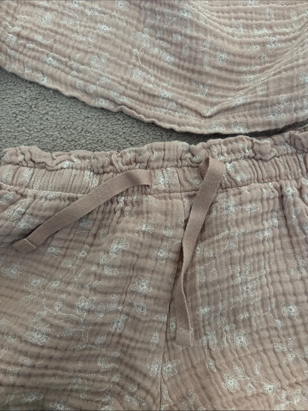 Girls' Mauve Pink Two-Piece Set - Soft Muslin Tank & Shorts